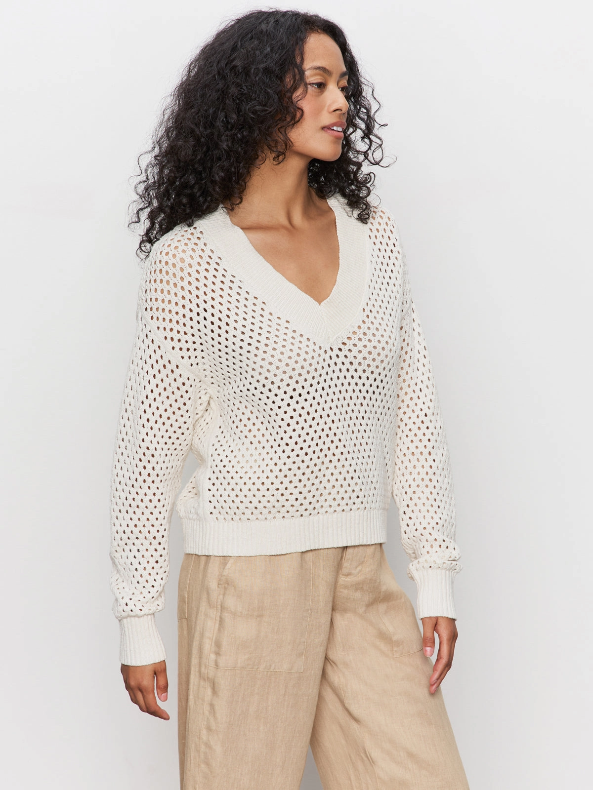 Airy Openwork Sweater Macrame