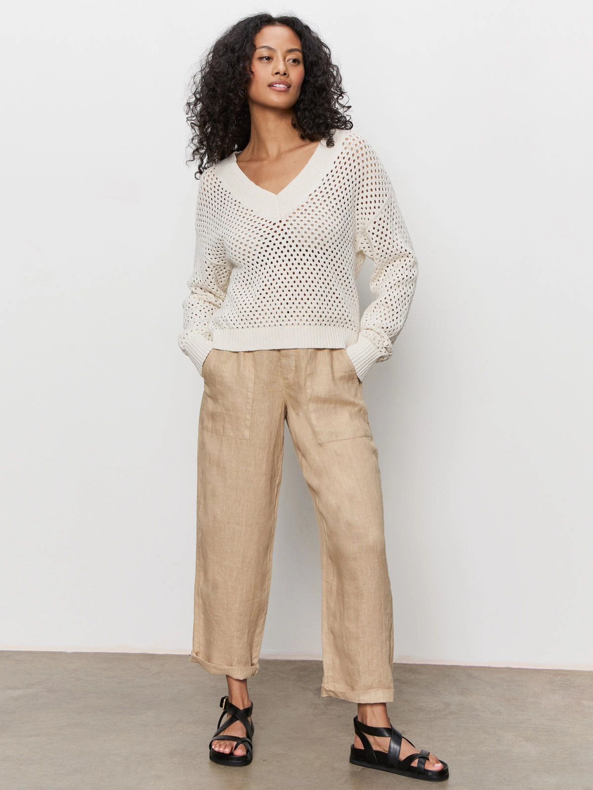 Airy Openwork Sweater Macrame