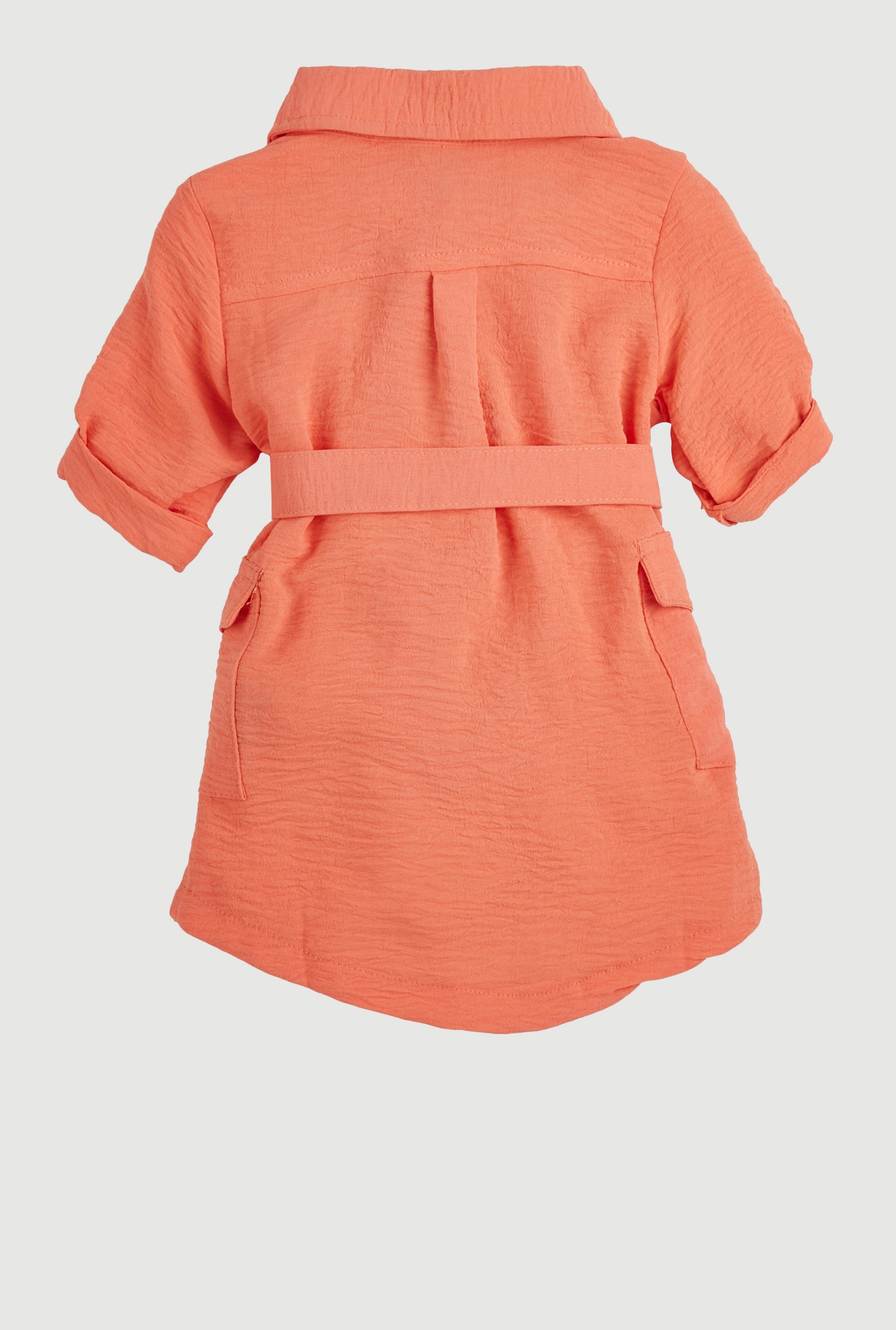 Baby Girls 12-24M Airy Tie Waist Belted Shirt Dress
