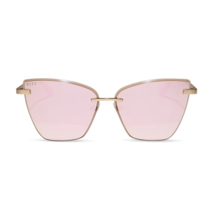 BECKY V - BRUSHED GOLD   CHERRY BLOSSOM MIRROR SUNGLASSES