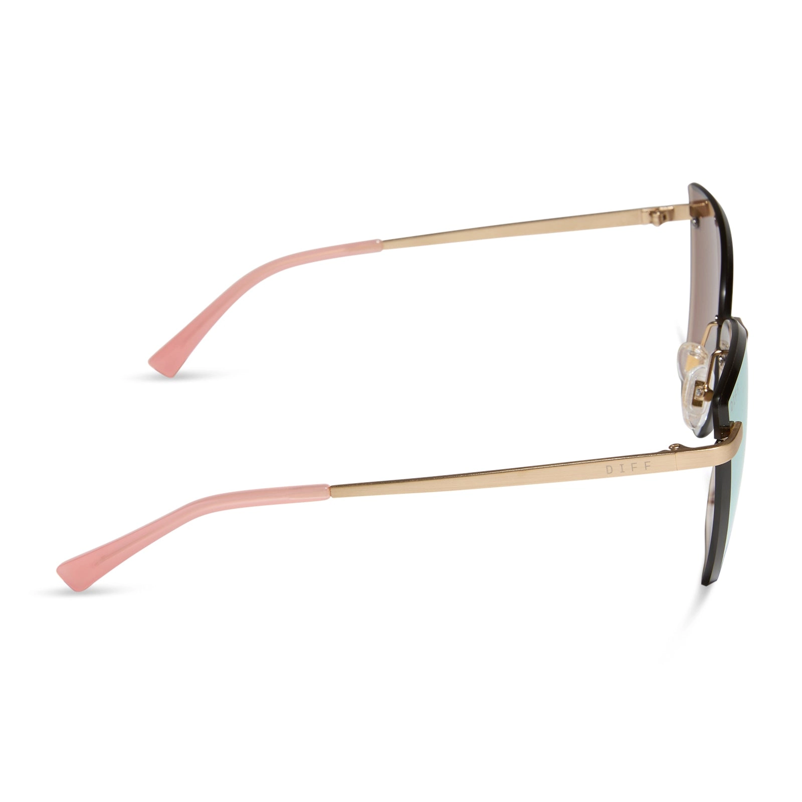BECKY V - BRUSHED GOLD   CHERRY BLOSSOM MIRROR SUNGLASSES