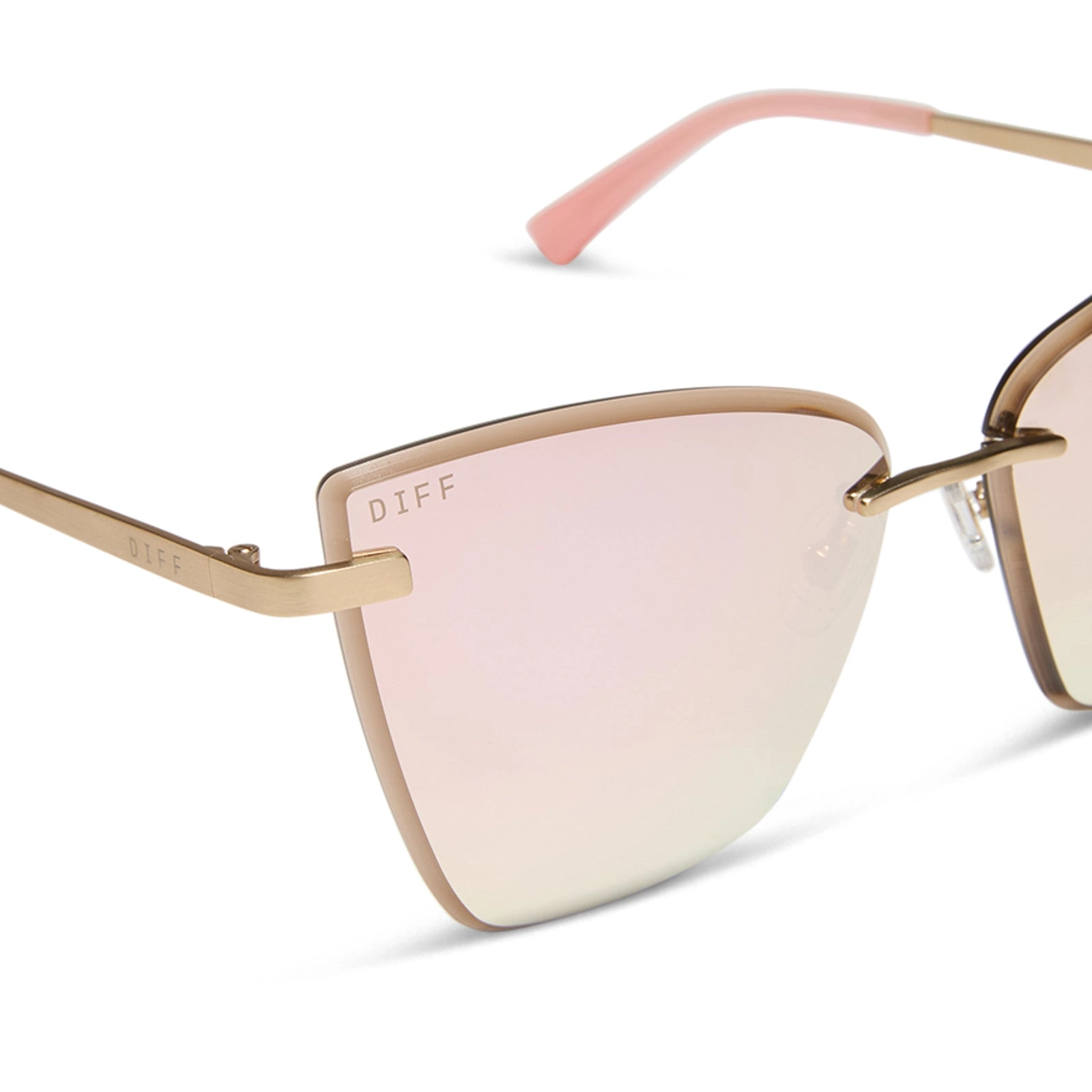 BECKY V - BRUSHED GOLD   CHERRY BLOSSOM MIRROR SUNGLASSES