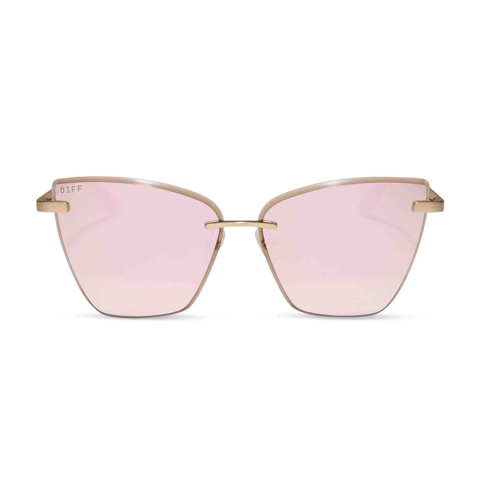 BECKY V - BRUSHED GOLD   CHERRY BLOSSOM MIRROR SUNGLASSES