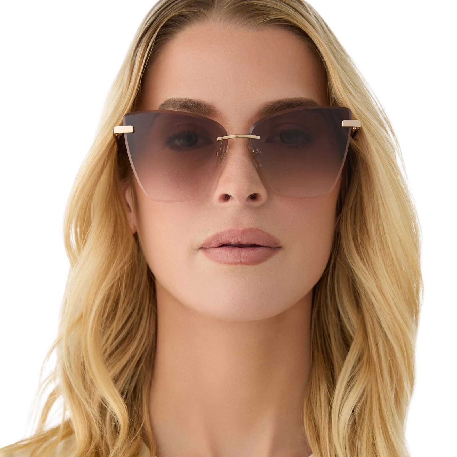 BECKY V - GOLD   BROWN GRADIENT SUNGLASSES