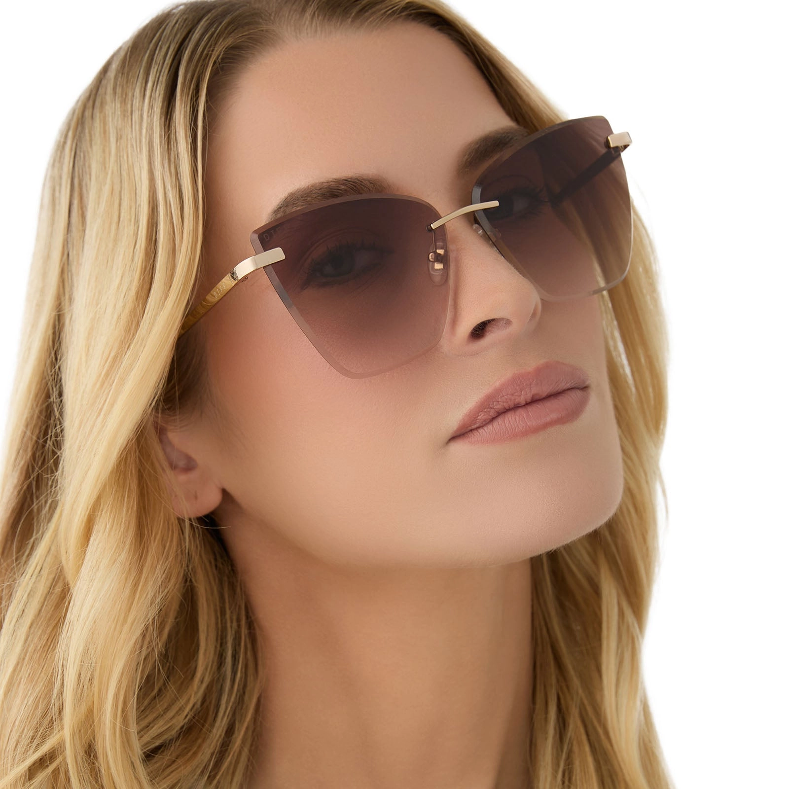 BECKY V - GOLD   BROWN GRADIENT SUNGLASSES