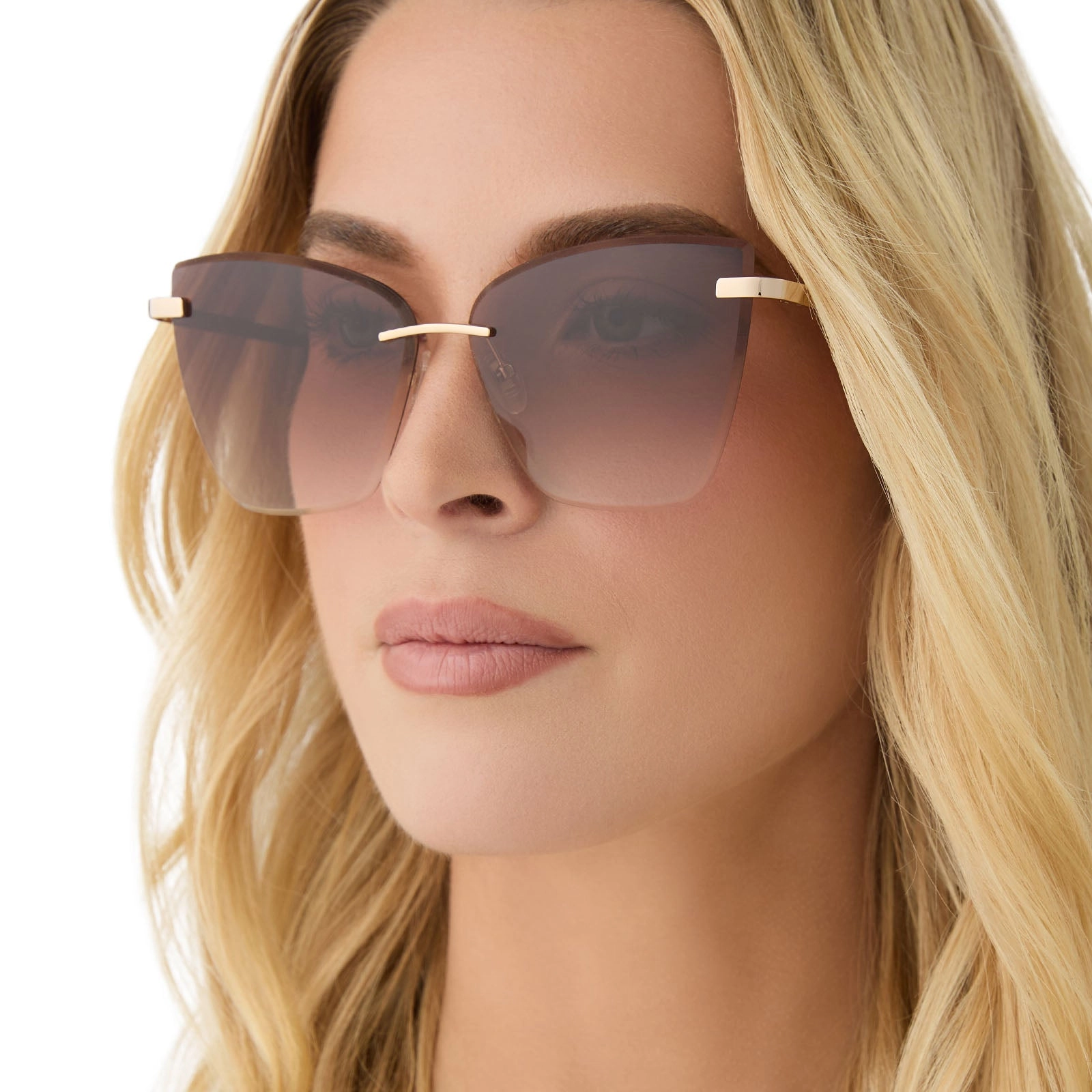 BECKY V - GOLD   BROWN GRADIENT SUNGLASSES