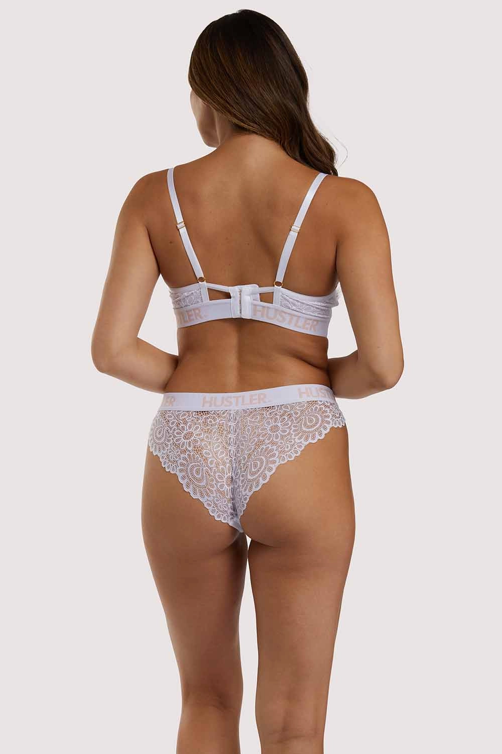 Branded Lace Brief White