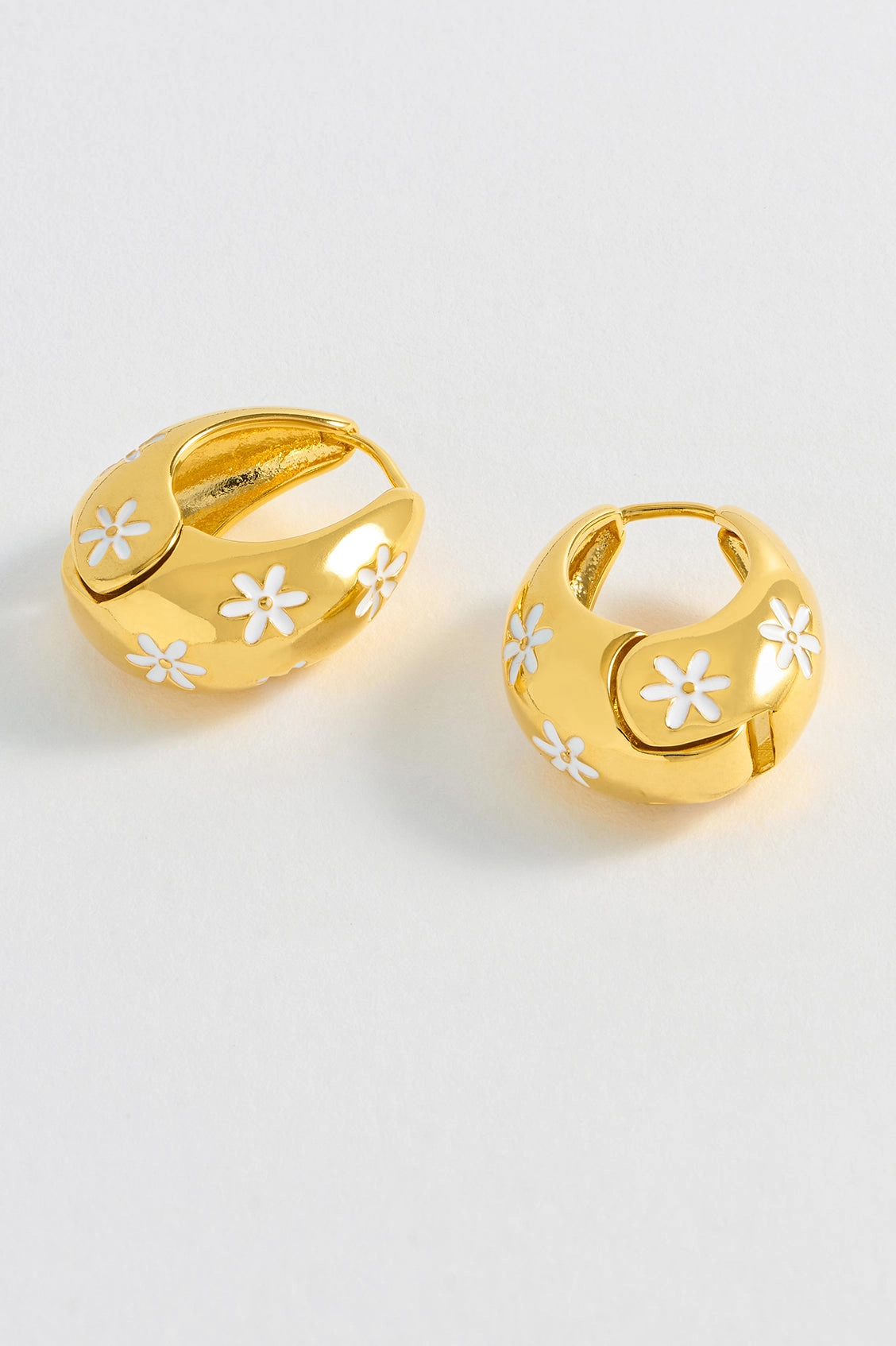 Chunky Floral Hinge Hoops