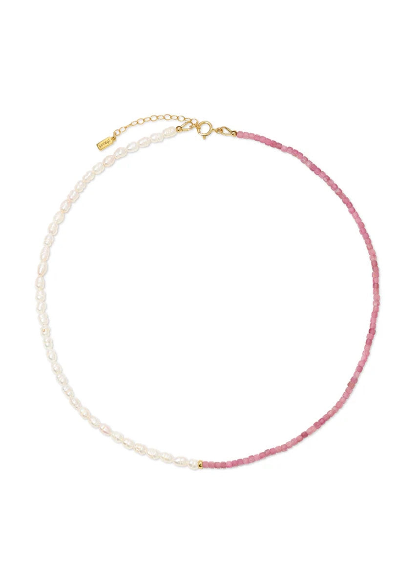 Coraline Beaded Necklace - Pink Tourmaline
