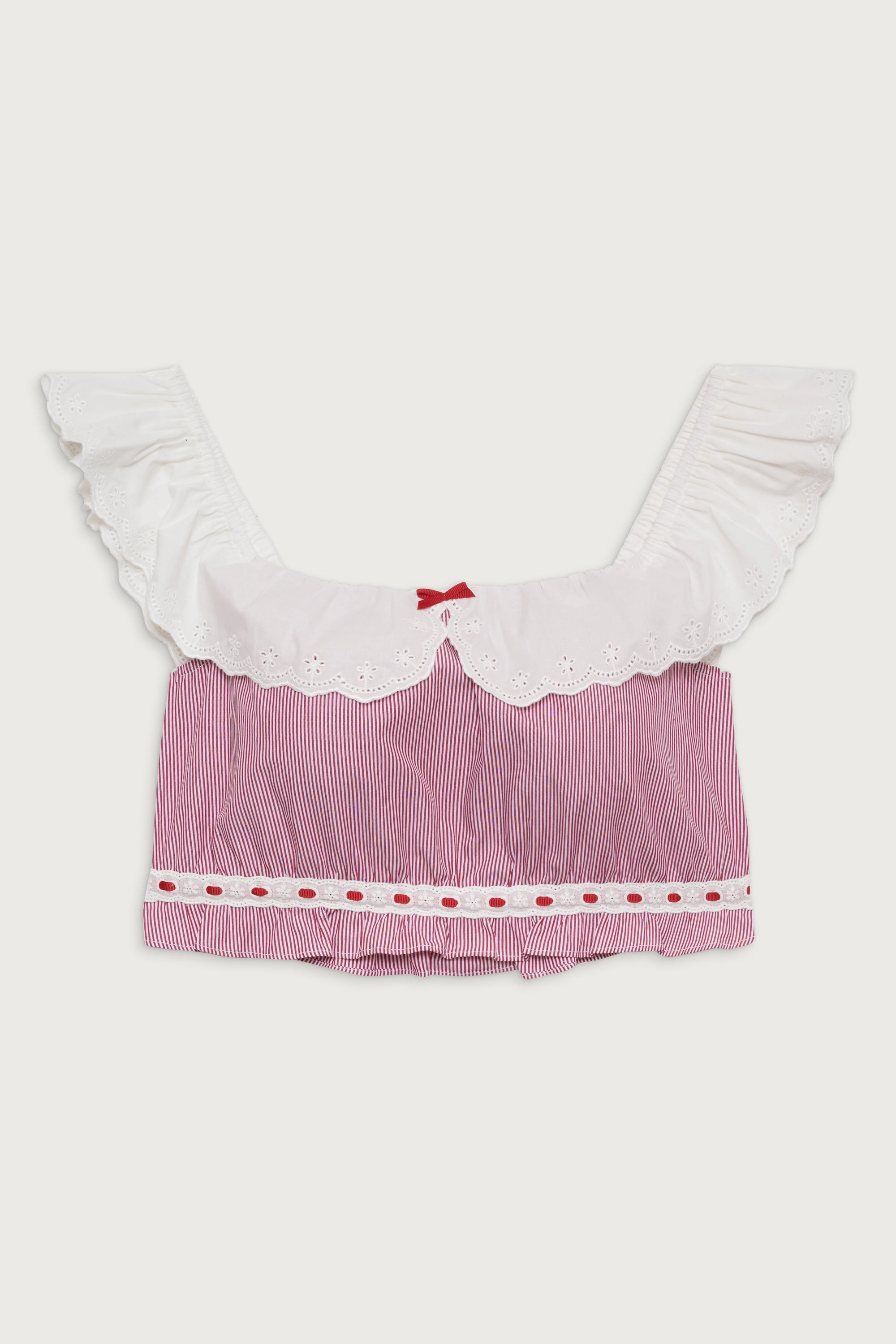 Darling Striped Cropped Shirt - Peppermint