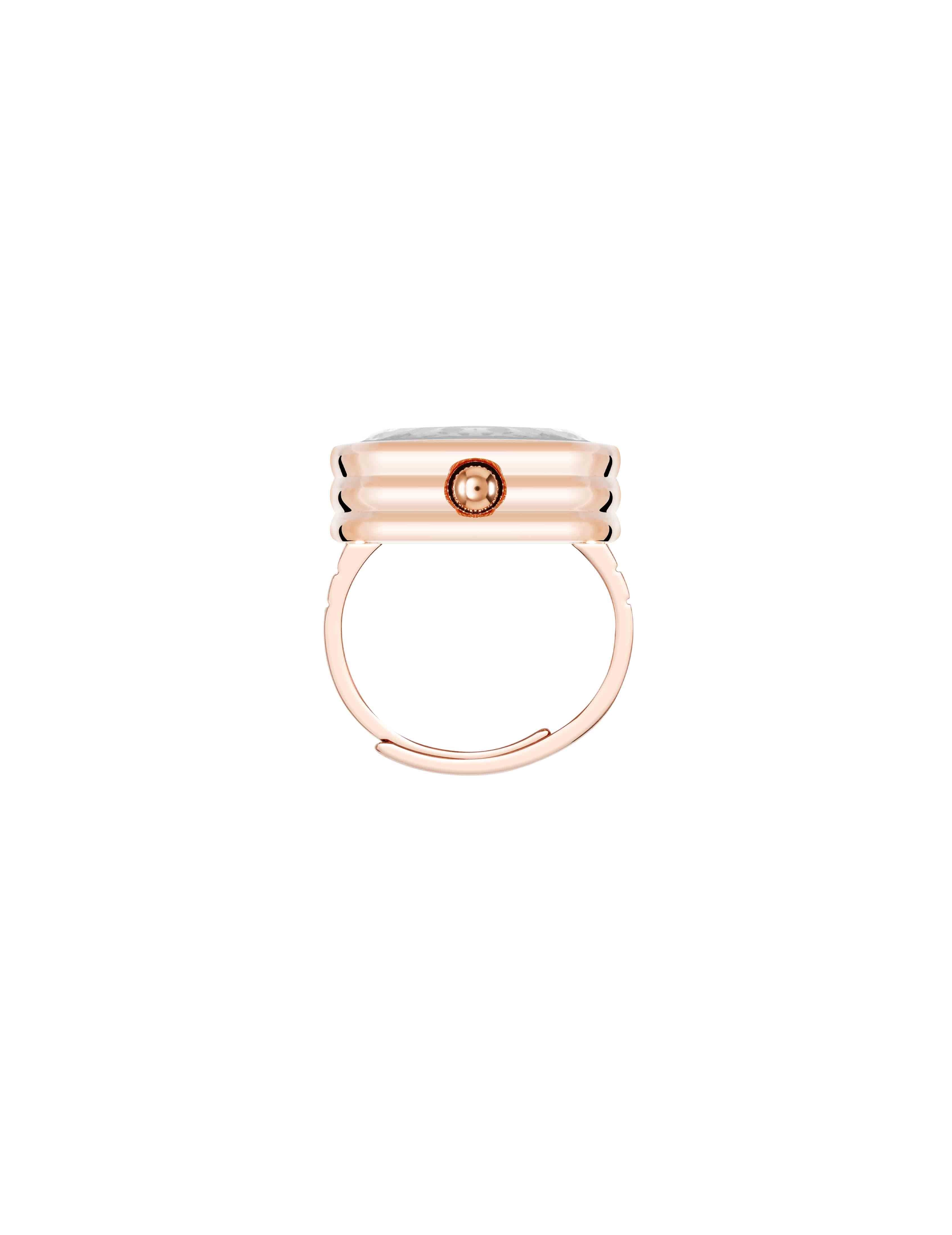 Faceted Crystal Ring Watch