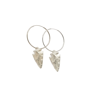 Frida Spearhead Hoops in Silver
