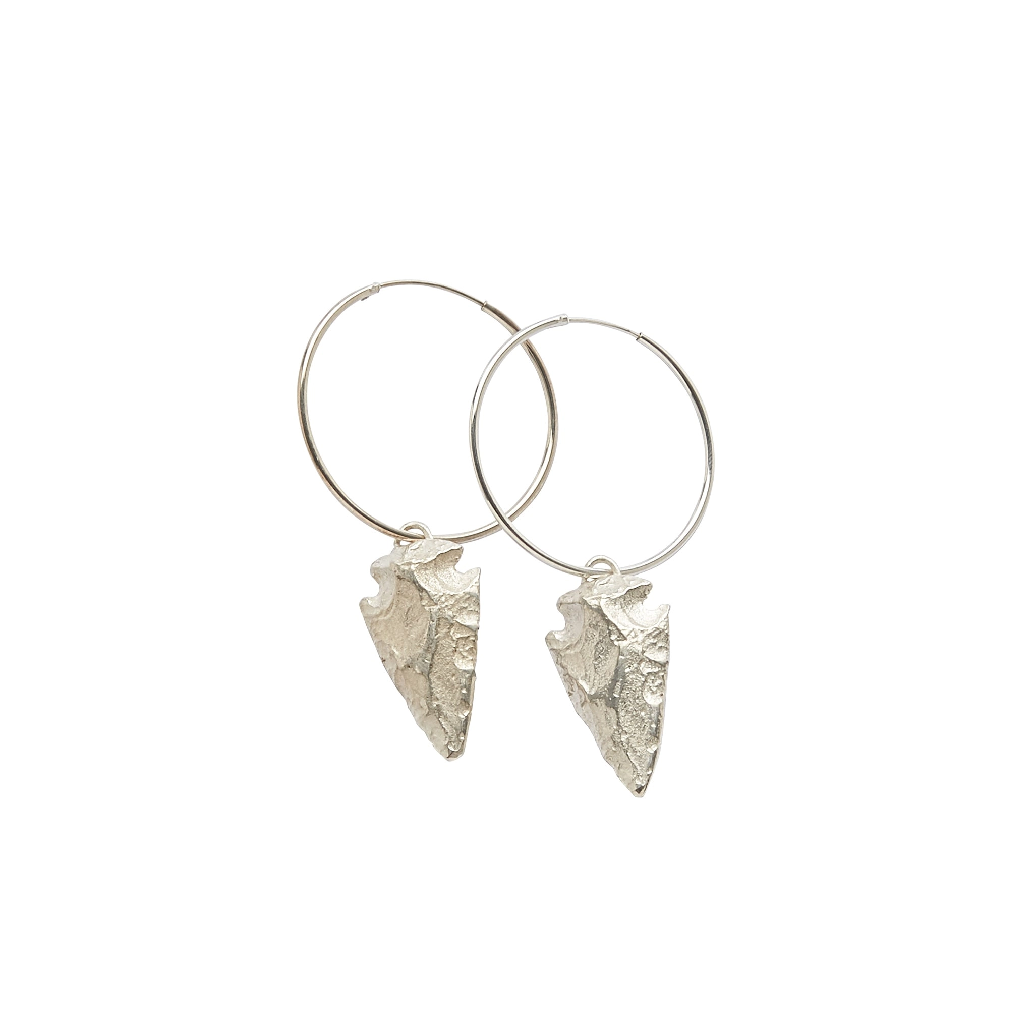 Frida Spearhead Hoops in Silver