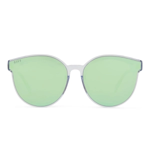 GEMMA - CLEAR CRYSTAL   TEAL MIRROR SUNGLASSES