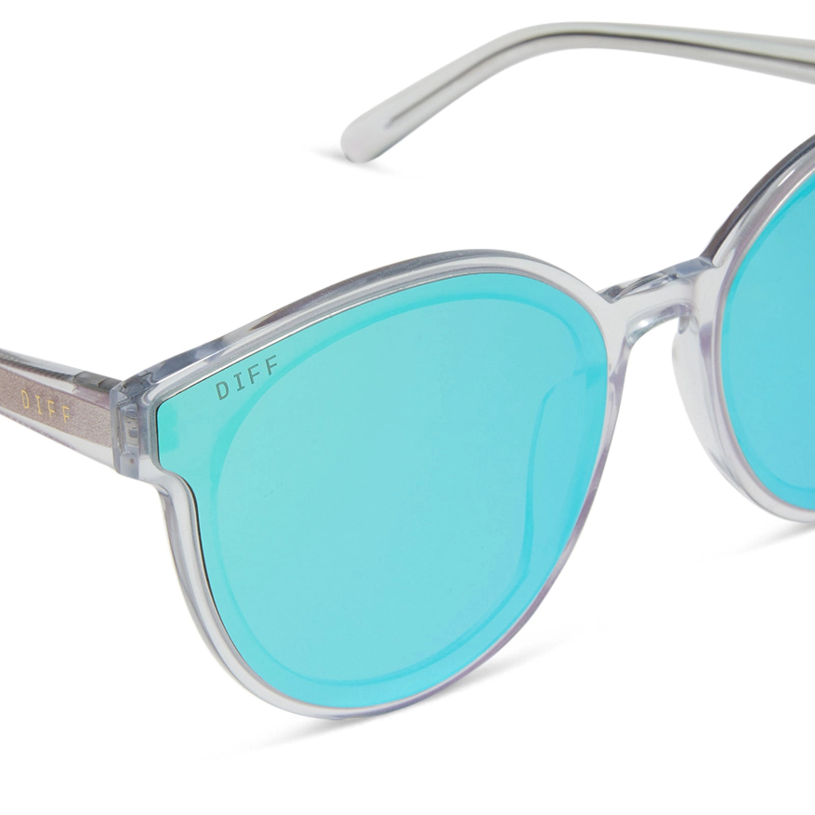GEMMA - OPALESCENT TURQUOISE   TURQUOISE ICE MIRROR SUNGLASSES