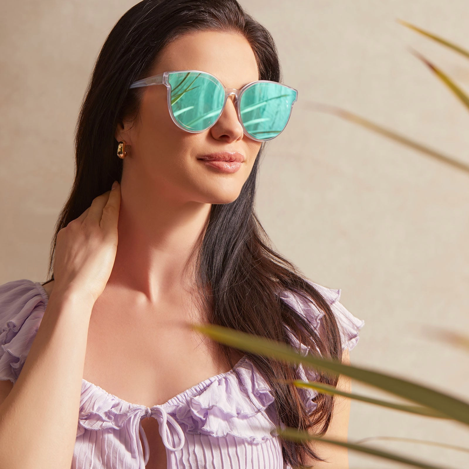 GEMMA - OPALESCENT TURQUOISE   TURQUOISE ICE MIRROR SUNGLASSES