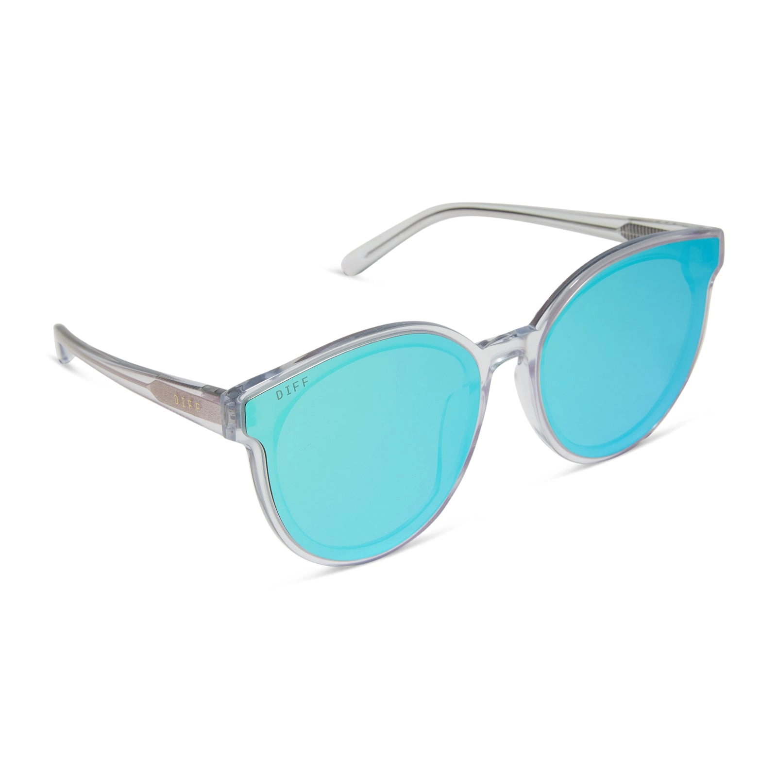 GEMMA - OPALESCENT TURQUOISE   TURQUOISE ICE MIRROR SUNGLASSES