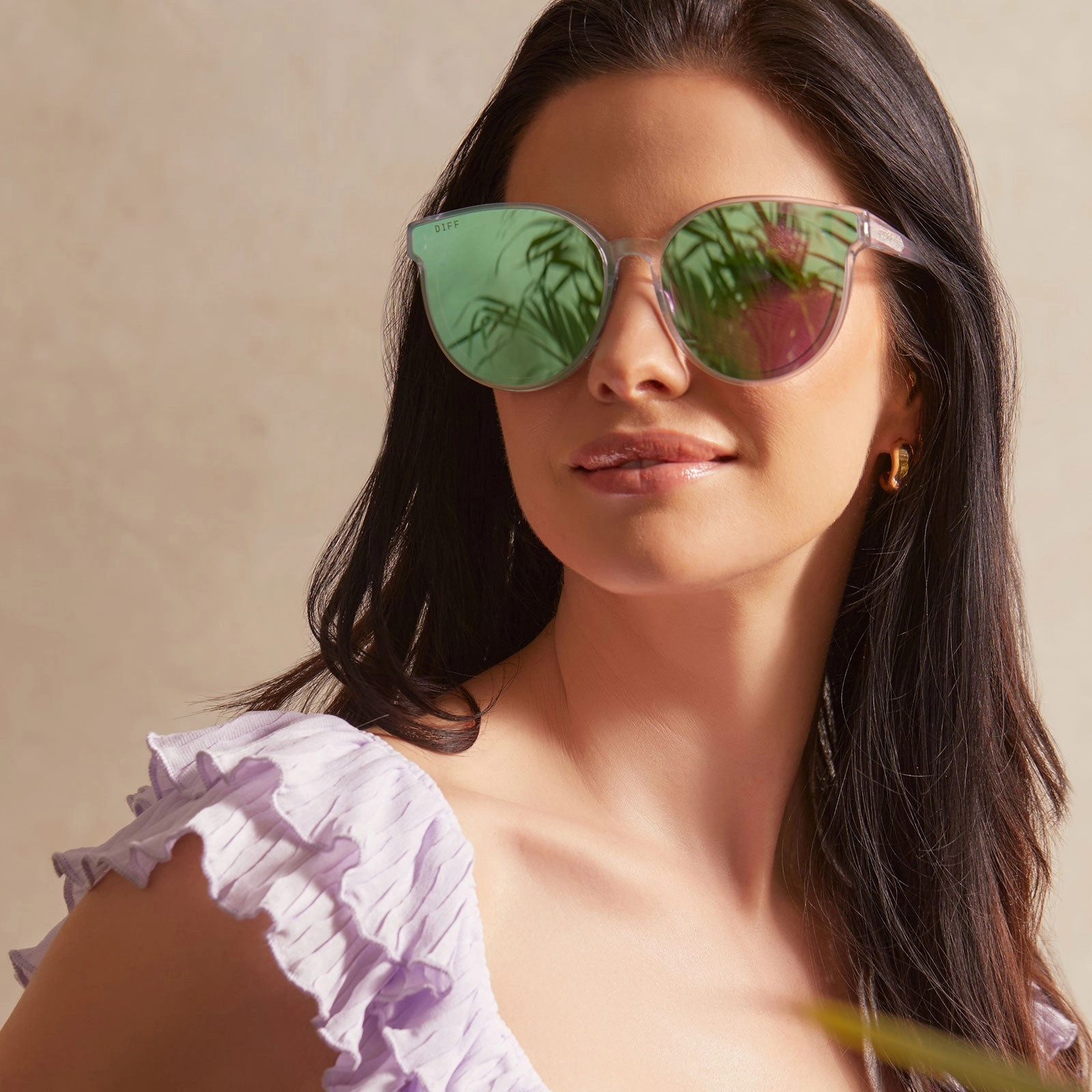 GEMMA - OPALESCENT TURQUOISE   TURQUOISE ICE MIRROR SUNGLASSES
