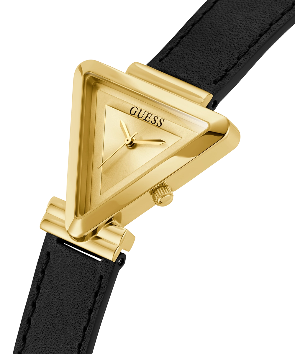 GUESS Ladies Black Gold Tone Analog Watch