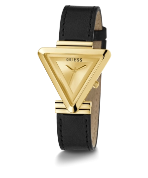 GUESS Ladies Black Gold Tone Analog Watch
