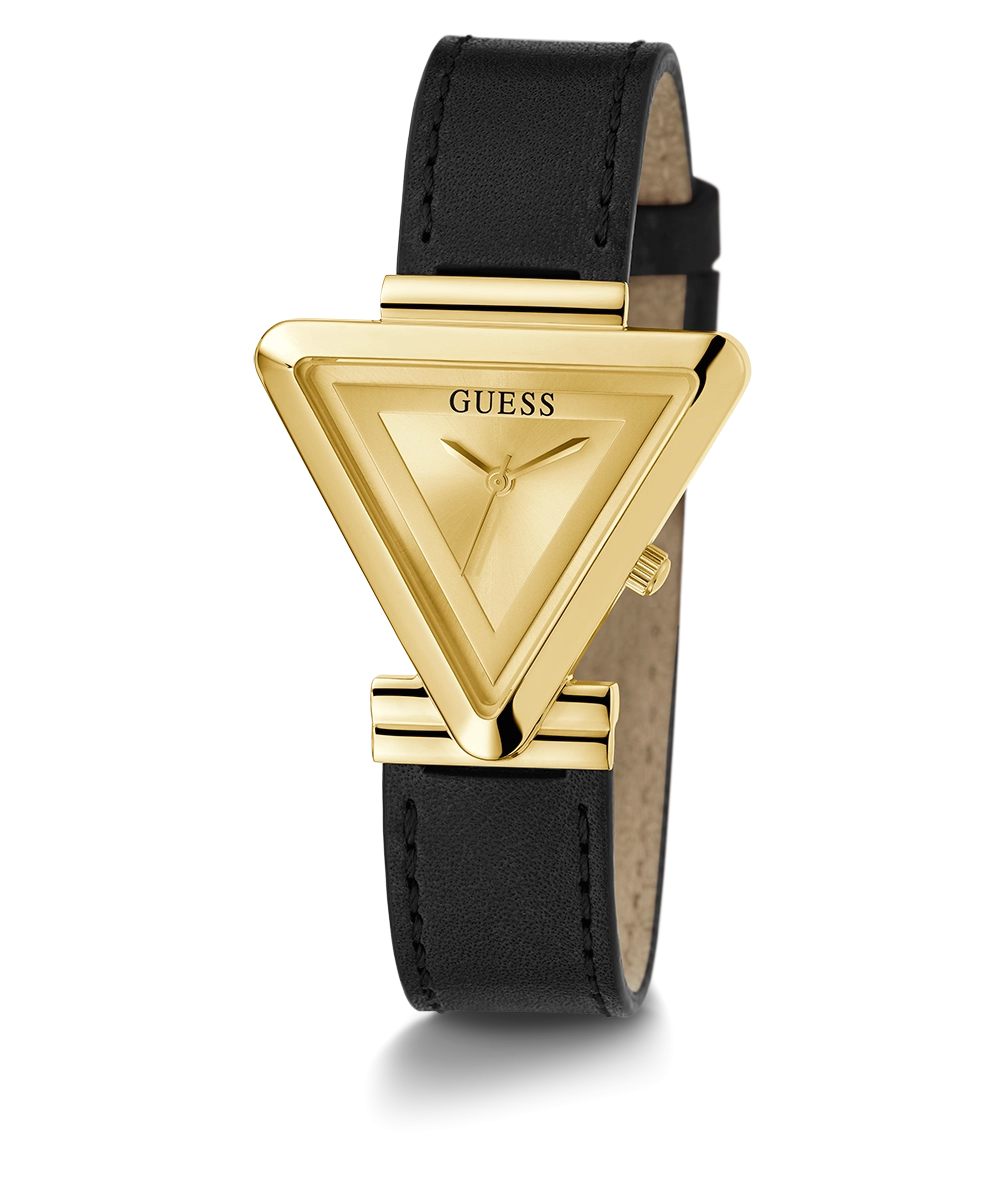 GUESS Ladies Black Gold Tone Analog Watch