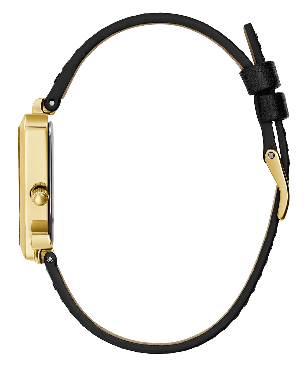 GUESS Ladies Black Gold Tone Analog Watch