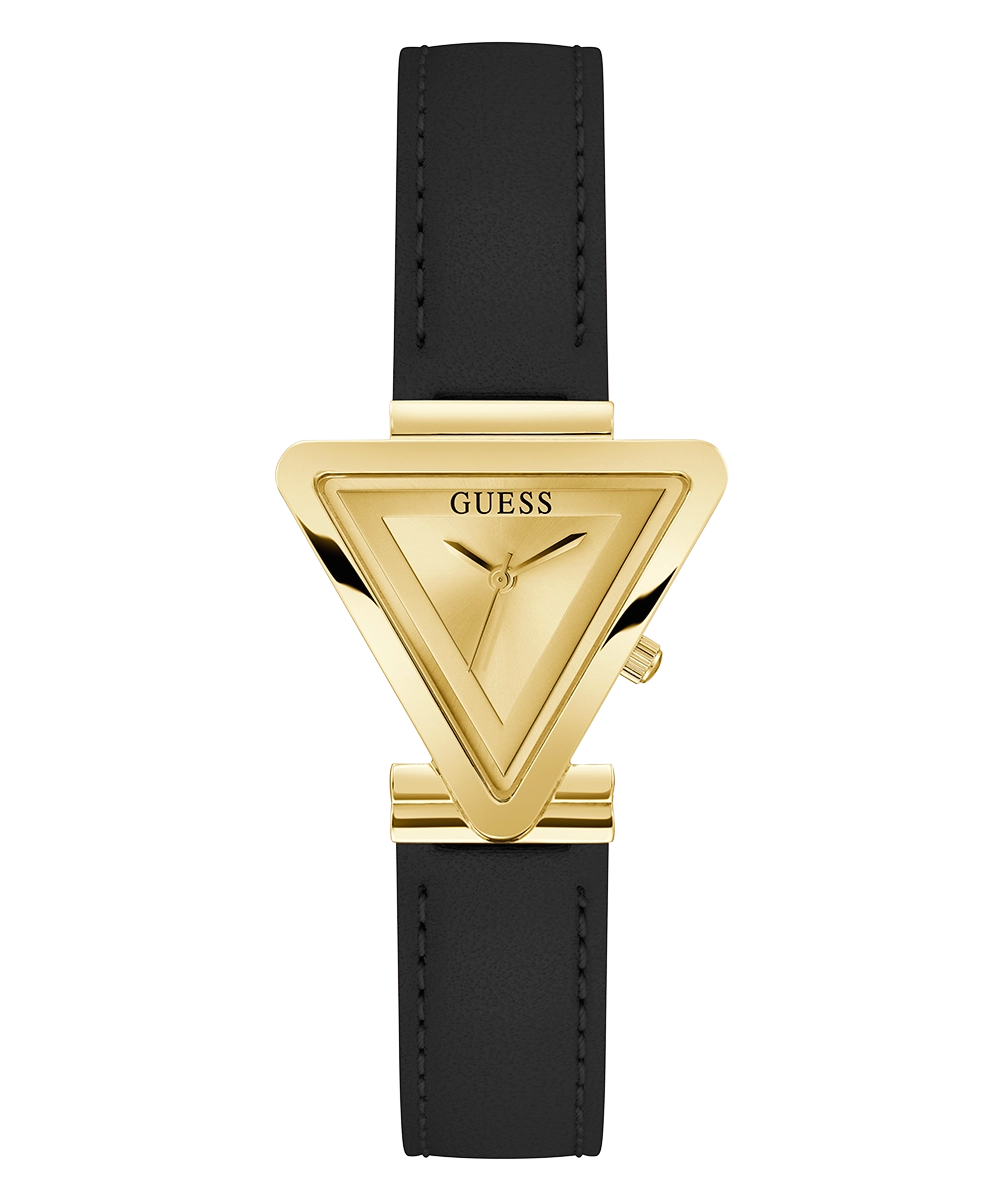 GUESS Ladies Black Gold Tone Analog Watch