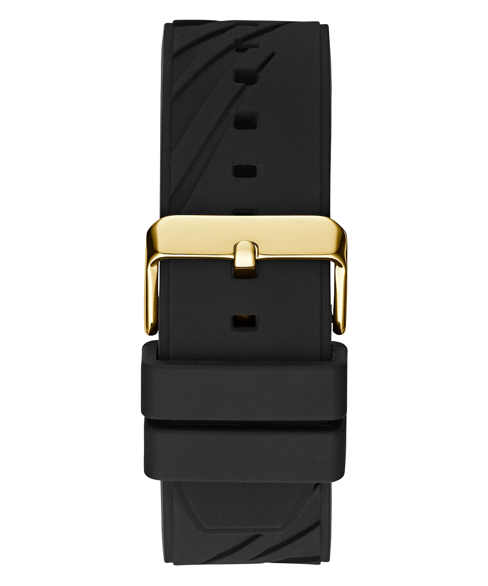 GUESS Mens Black Gold Tone Multi-function Watch