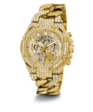 GUESS Mens Gold Tone Multi-function Watch