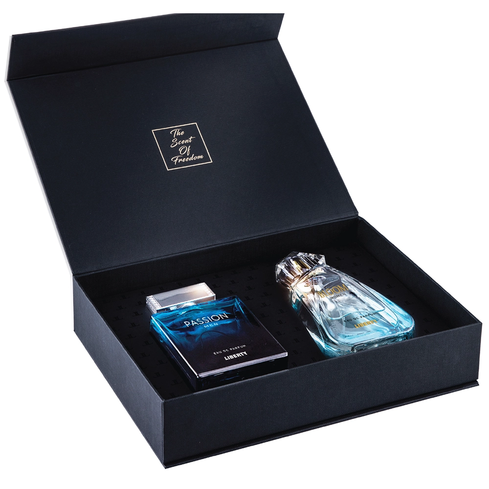 Liberty Luxury Gift Set - Passion for Men, Bloom for Women (100ml/3.4Oz each), Eau De Parfum (EDP), Crafted in France, Long Lasting Smell.