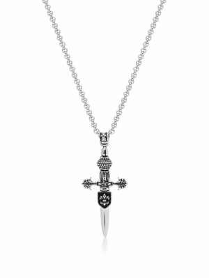 Men's Silver Large Sword Necklace
