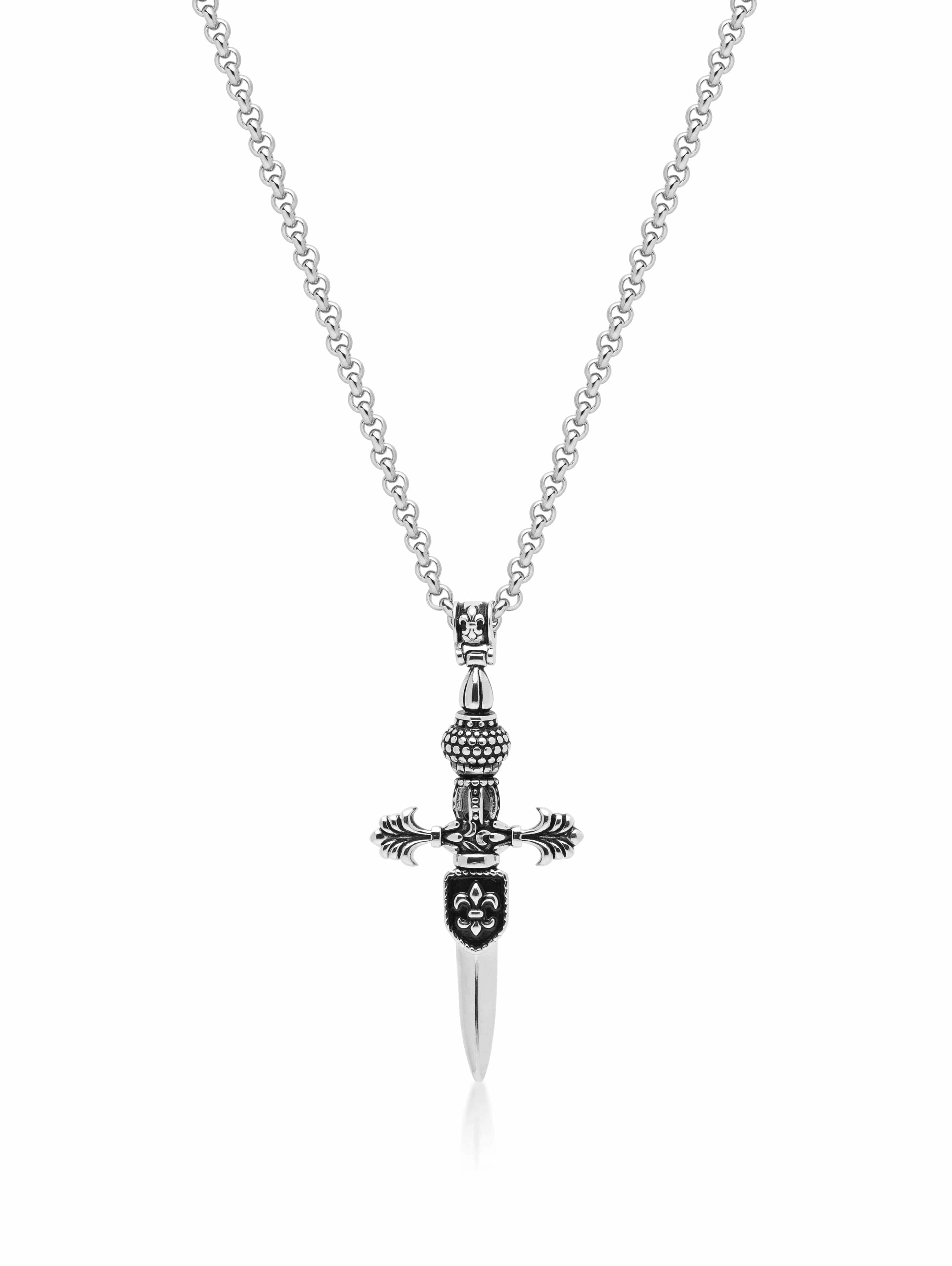 Men's Silver Large Sword Necklace