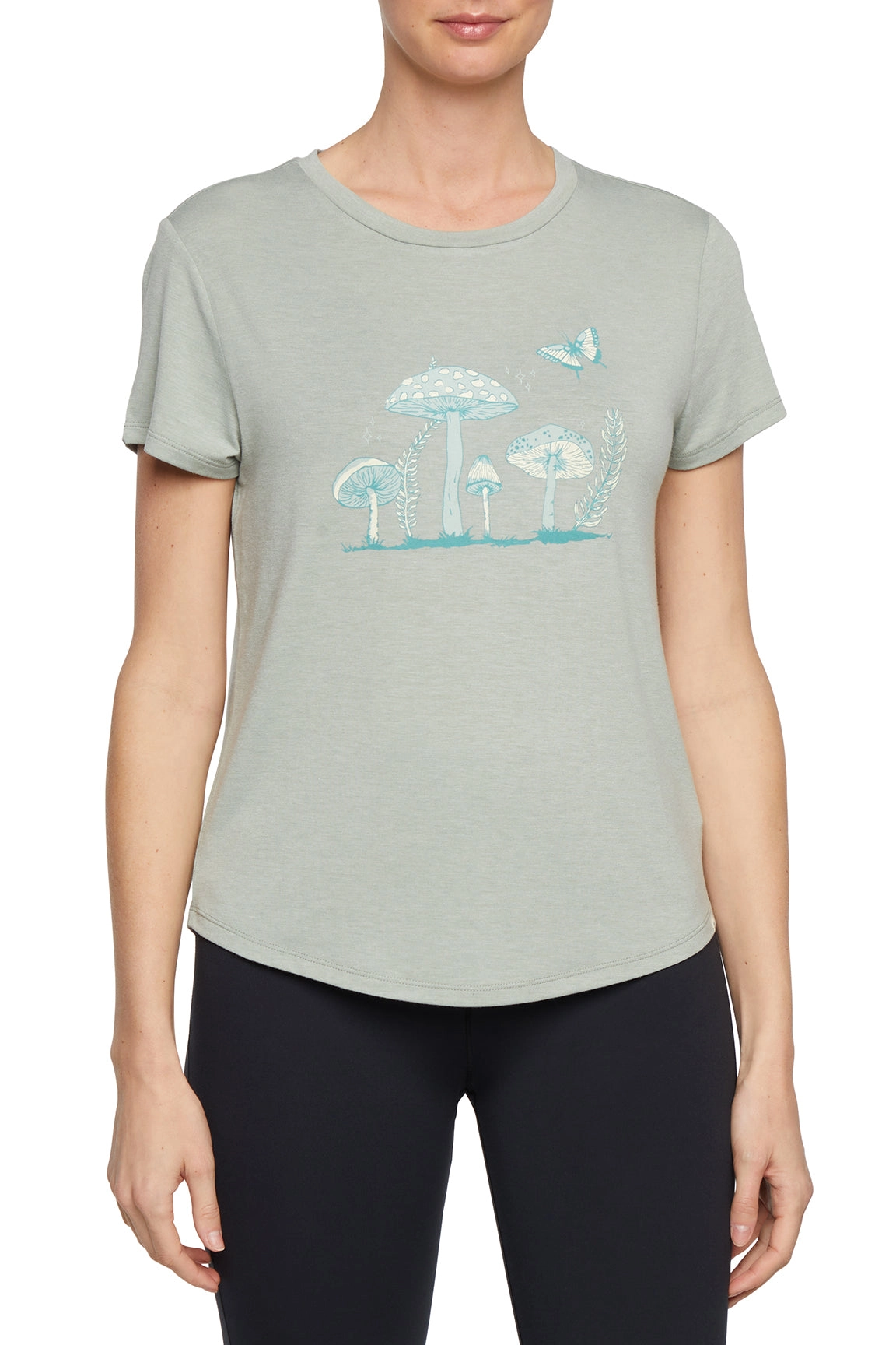 Monica Tee - Heather Iceberg Green