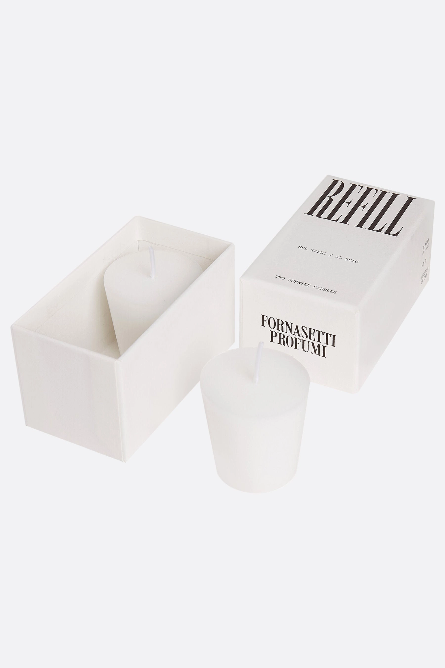 set of two Refill scented candle Al Buio and Sul Tardi