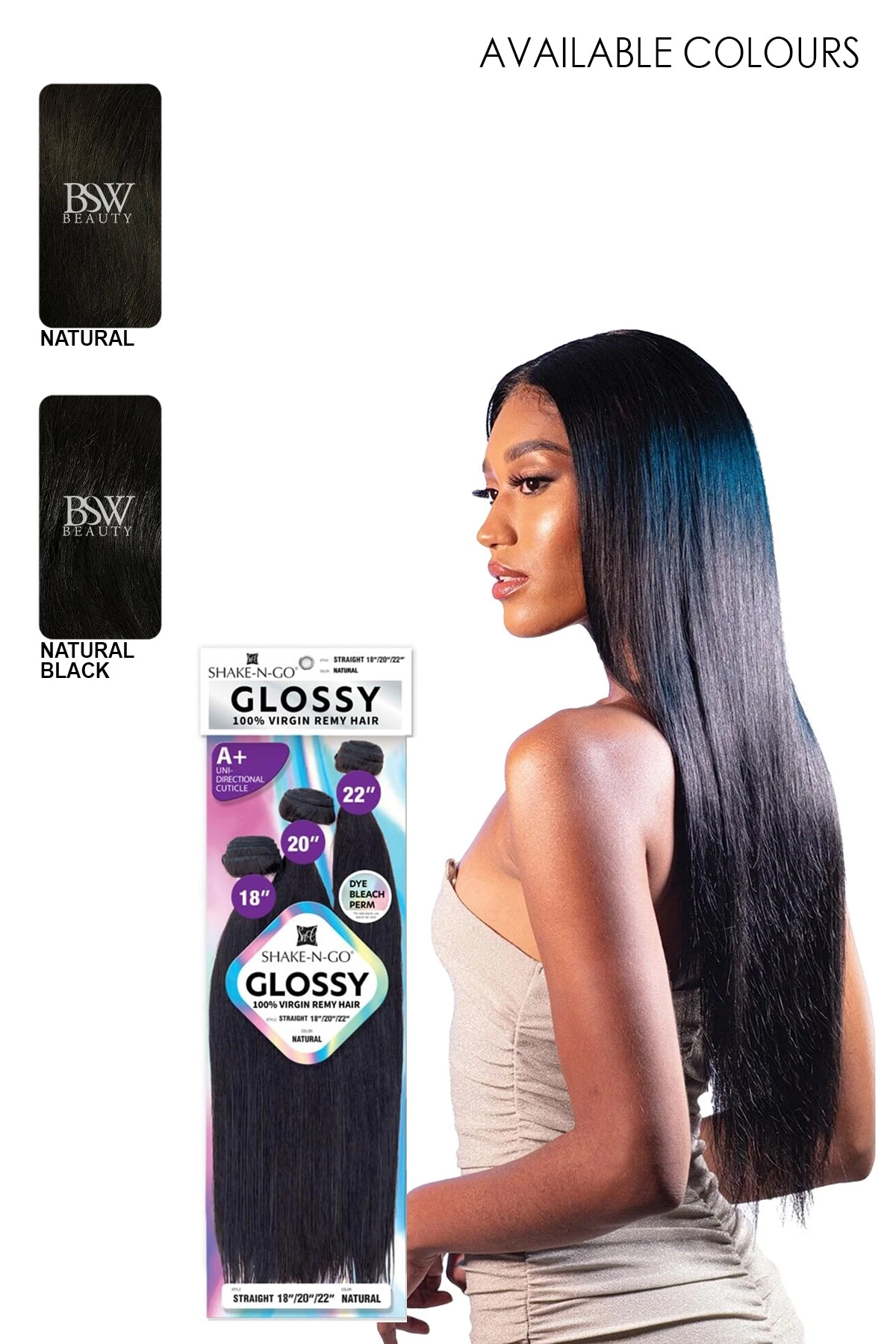SHAKE N GO GLOSSY 100% VIRGIN REMY HAIR STRAIGHT