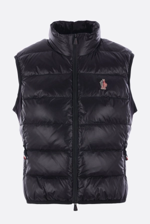 sleeveless down jacket in glossy nylon
